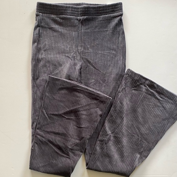 aerie Pants - Aerie high rise gray corduroy flared pants